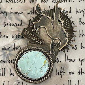 RICHARD SALLEY Artisan Sterling Silver & Turquoise TUCSON Pendant: NEVER WORN!